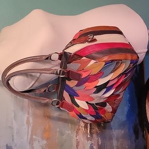 Multicolored Leather Satchel